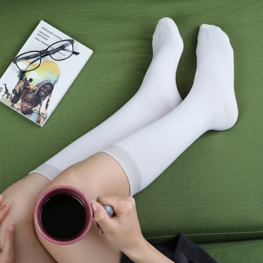 Dames Effen Kniekousen