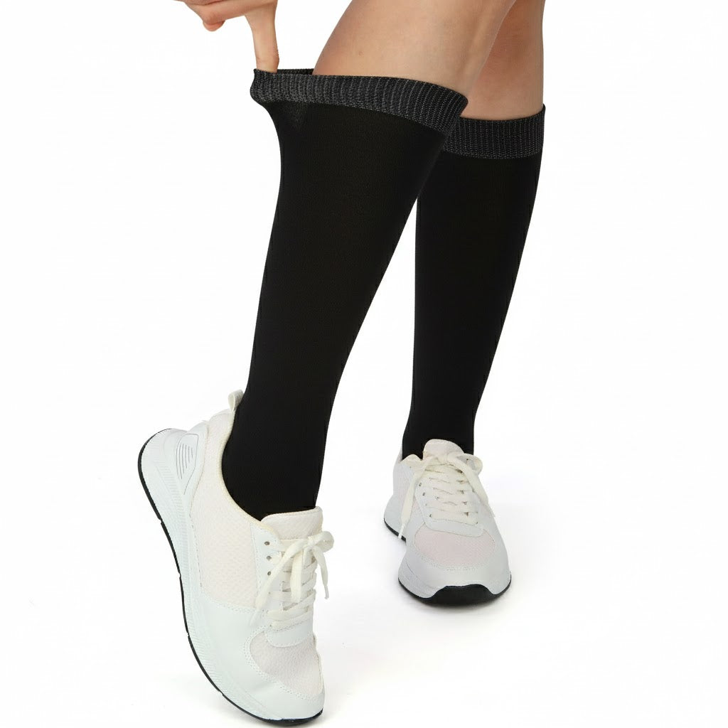 Dames Effen Kniekousen