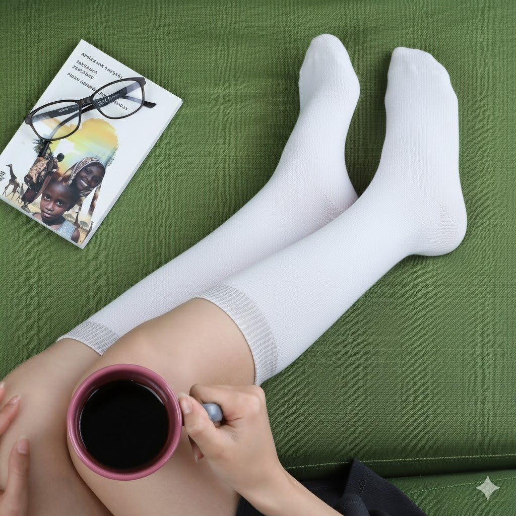 Dames Effen Kniekousen