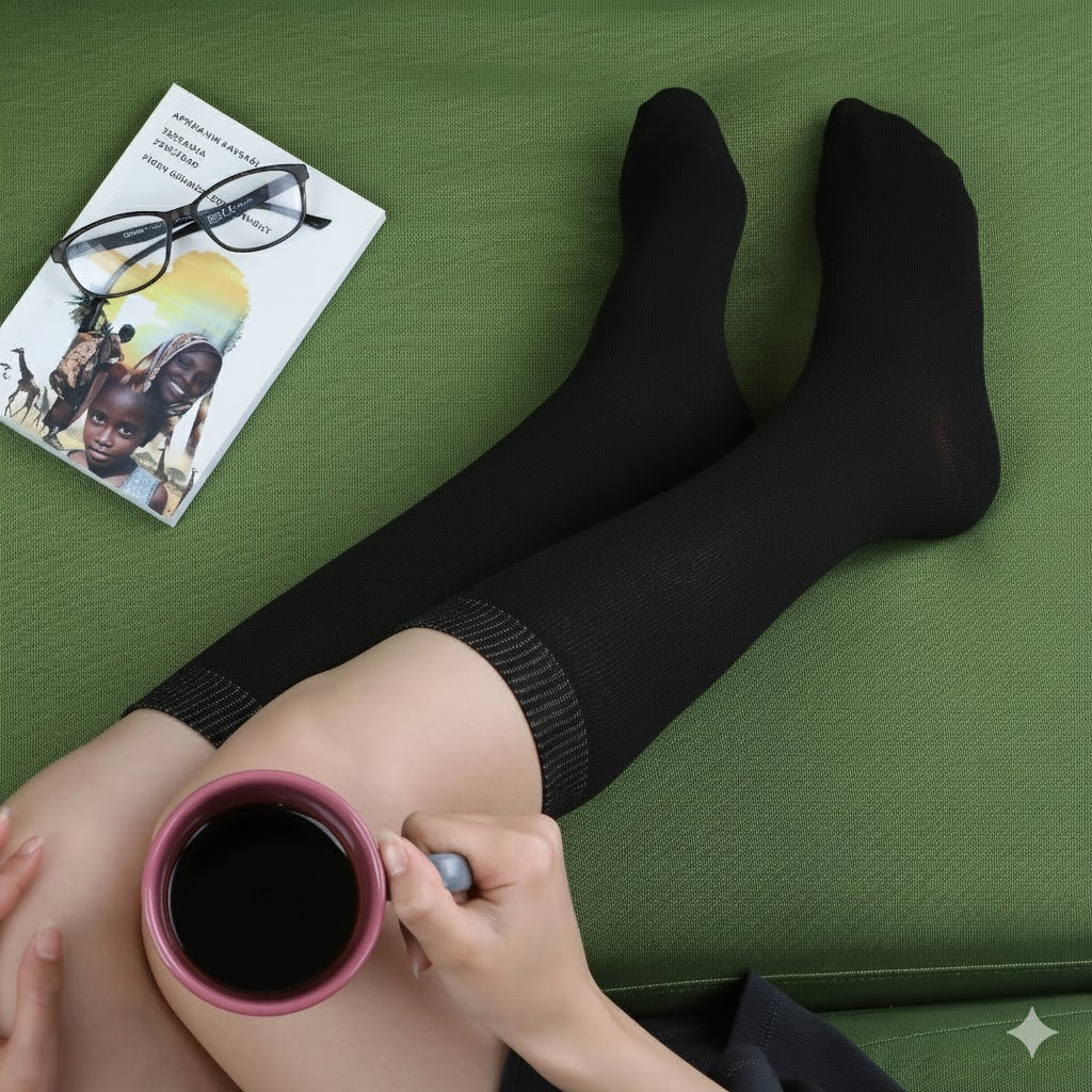 Dames Effen Kniekousen